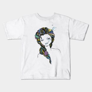 Mermaid colorful hair beautiful design Kids T-Shirt